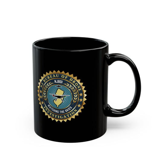 NJ Bureau of Drone Investigation Black Mug  (11oz)